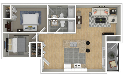 a floor plan of a two bedroom apartment